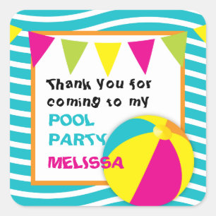 Strandbal / Zwembad Party Ronde Stickers