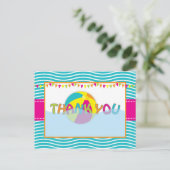 Strandbal / zwembadfeest Dank u Post Kaart (Staand voorkant)
