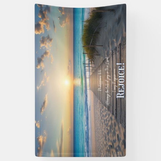 Strandbanner met Filippenzen 4:4 VERHEUG U! Spandoek (Verticaal)