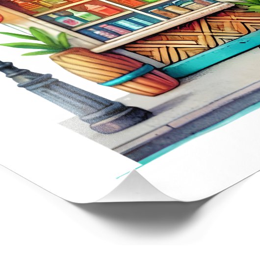 STRANDBAR FOTO AFDRUK (Hoek)