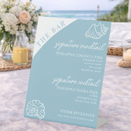Strandbar Signature Drankenmenu Aangepast Bewerkba Reclamebord Met Voetstuk