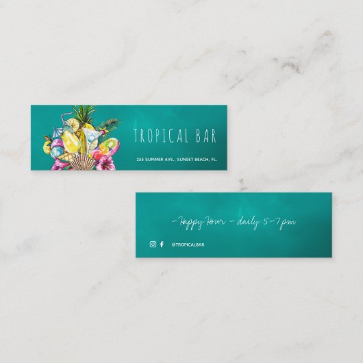 Strandbar tropische oceaan visitekaartjes (Voorkant / Achterkant)