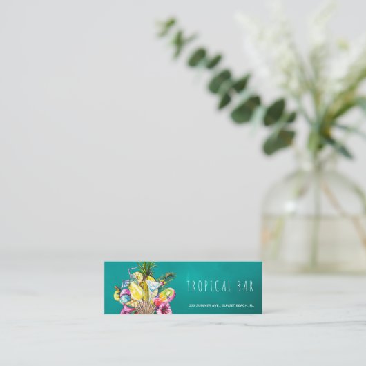 Strandbar tropische oceaan visitekaartjes (Staand voorkant)