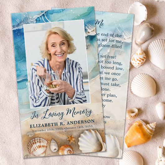 Strandbegrafenis Sympathy Foto Memorial Prayer Kaa Visitekaartje