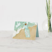 Strandbericht in fles bedankkaart (Voorkant)