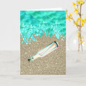 Strandbericht in fles kustlijn oceaanzand kaart (Gele Bloem)