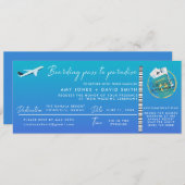 Strandbestemming Bruiloft Boarding Pass Kaart (Voorkant / Achterkant)