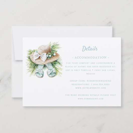 Strandbestemming bruiloft | Details RSVP-kaart RSVP Kaartje (Voorkant)