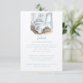 Strandbestemming bruiloft | Details RSVP Kaartje (Staand voorkant)