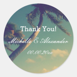 Strandbestemming bruiloft gunst stickers en zegels