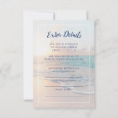 Strandbestemming Bruiloft Ocean Sunset Details RSVP Kaartje (Achterkant)