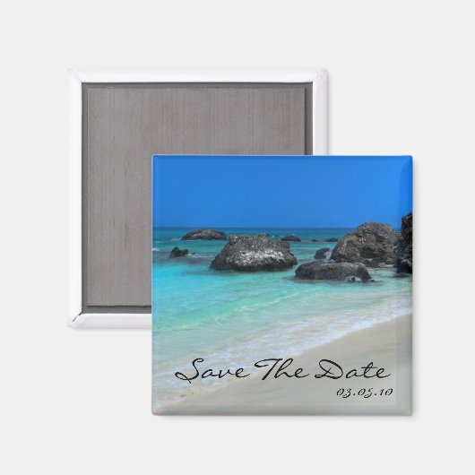 Strandbestemming Bruiloft Save The Date Magnet (Voorkant / Achterkant)