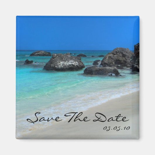 Strandbestemming Bruiloft Save The Date Magnet (Voorkant)