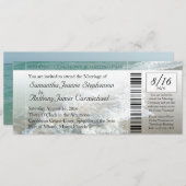 Strandbestemming Bruiloft Ticket uitnodiging (Voorkant / Achterkant)