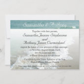 Strandbestemming bruiloft uitnodiging, Aqua Surf Kaart (Voorkant)