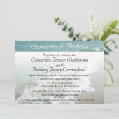 Strandbestemming bruiloft uitnodiging, Aqua Surf Kaart (Staand voorkant)