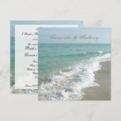 Strandbestemming Huwelijksuitnodiging, Vierkant Kaart (Voorkant / Achterkant)