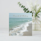 Strandbestemming Huwelijksuitnodiging, Vierkant Kaart (Staand voorkant)