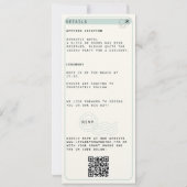 Strandbestemming Modern Aqua Palm Fotobruiloft Kaart (Achterkant)