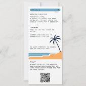 Strandbestemming Moderne Tropische Fotobruiloft Kaart (Achterkant)