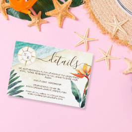 Strandbestemming Paspoort Kompas Monogram Detail Informatiekaartje