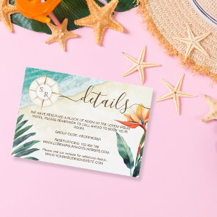 Strandbestemming Paspoort Kompas Monogram Detail Informatiekaartje