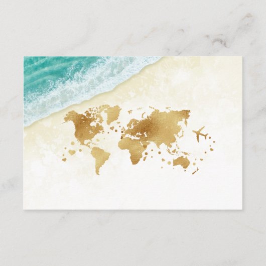 Strandbestemming Paspoort Kompas Monogram Detail Informatiekaartje (Achterkant)