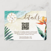 Strandbestemming Paspoort Kompas QR code Details Informatiekaartje (Voorkant)