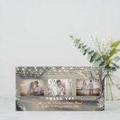 Strandbestemming Tropische bruiloft Dank u Bedankkaart (Staand voorkant)