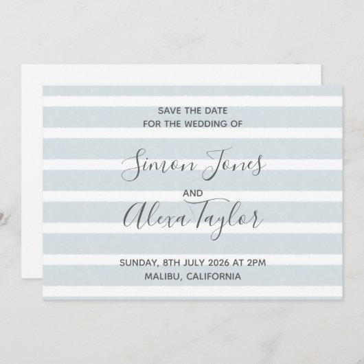 Strandbestemming trouwdag save the date (Voorkant / Achterkant)