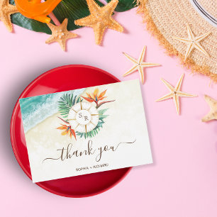 Strandbestemming Trouwpaspoort Dank u RSVP Kaartje