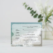 Strandbestemming Trouwticket Uitnodiging RSVP (Staand voorkant)