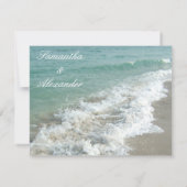 Strandbestemming Trouwticket Uitnodiging RSVP (Achterkant)