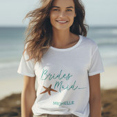 Strandbestemming zeester bruiloft bruidsmeisje t-shirt