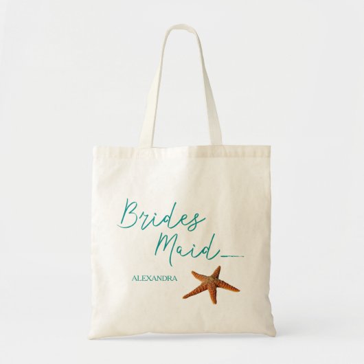 Strandbestemming zeester bruiloft bruidsmeisje tote bag (Voorkant)