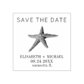 Strandbestemming zeesterren bruiloft bewaar de dat rubberstempel (Afrduk)