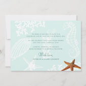 Strandbestemming zeesterren trouwfoto bedankkaart (Achterkant)