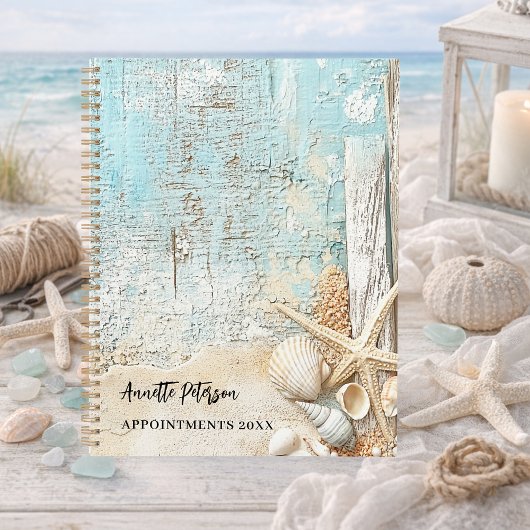 Strandblauwe zandzeester schelp 2026 planner