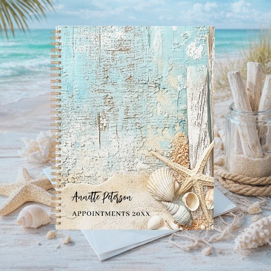 Strandblauwe zandzeester schelp 2026 planner