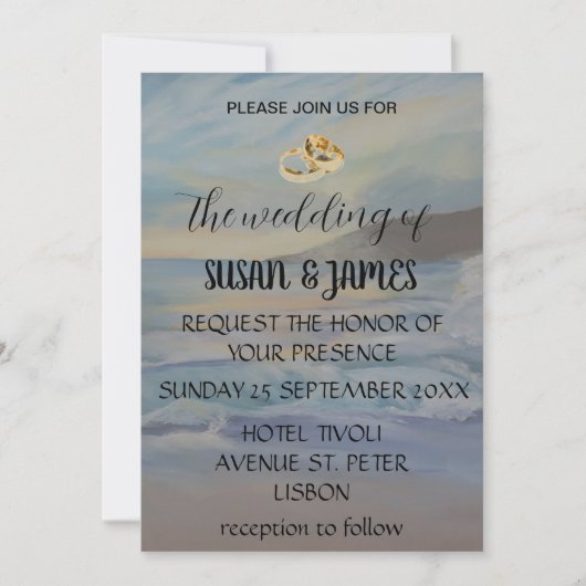 Strandblauwe zonsondergang kaart (Voorkant)