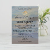 Strandblauwe zonsondergang kaart (Staand voorkant)