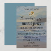 Strandblauwe zonsondergang kaart (Voorkant / Achterkant)