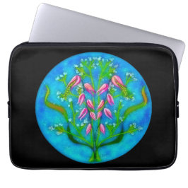 Strandbloemen Acryl Schilderen Laptop Sleeve