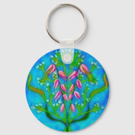 Strandbloemen Acryl Schilderen Sleutelhanger