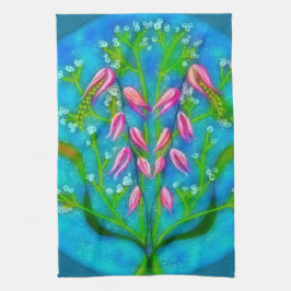 Strandbloemen Acryl Schilderen Theedoek
