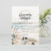 strandbloemen Quinceanera 15e verjaardag Uitnodigi Kaart (Staand voorkant)
