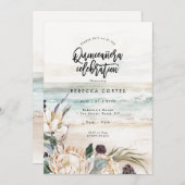 strandbloemen Quinceanera 15e verjaardag Uitnodigi Kaart (Voorkant / Achterkant)