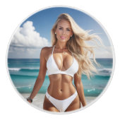 strandblondine keramische knop (Voorkant)