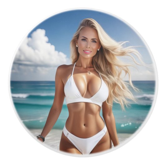 strandblondine keramische knop (Voorkant)