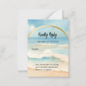 Strandboog bruiloft reactie RSVP Notitiekaartje (Voorkant)